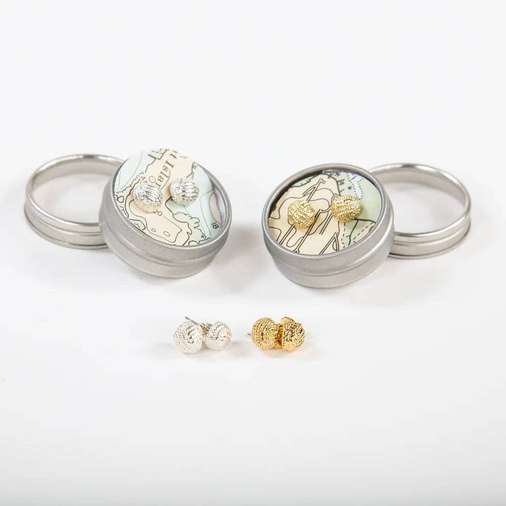 Patsy Kane | Nautical - Wholesale Stud/Post Earrings - Monkey Fist Earrings Sterling Silver5