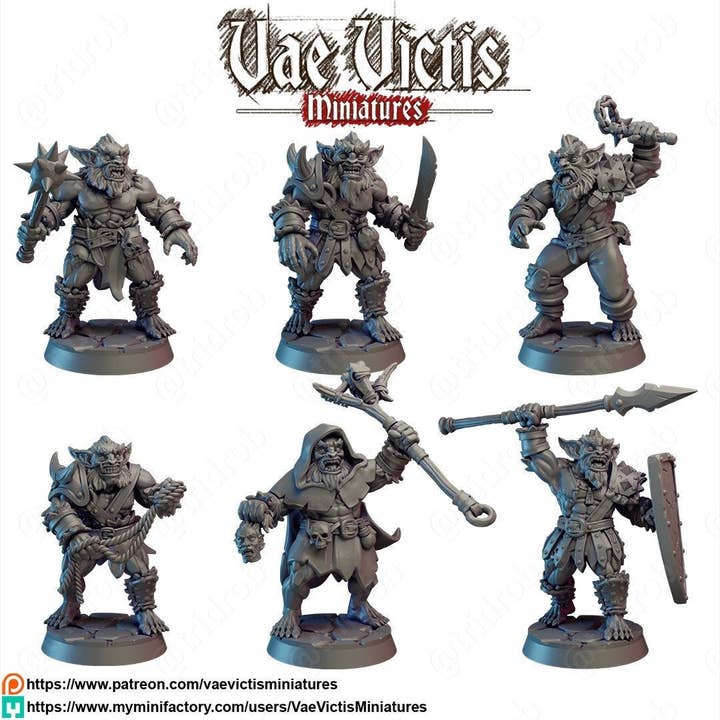 Conjunto Mini Bugbear - Vae Victis Miniatures | DnD | Bugbears | monstro | combate corpo a corpo | bárbaro | Lutador | Pathfinder | TTRPG | Wargaming Frostgrave por atacado de The Beaver and Broadsword