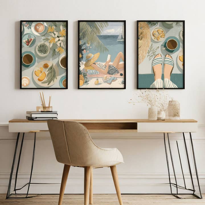 Feature Wall Art | Set of 3 Italian Lifestyle Wall art Prints for wholesale by About Wall Art