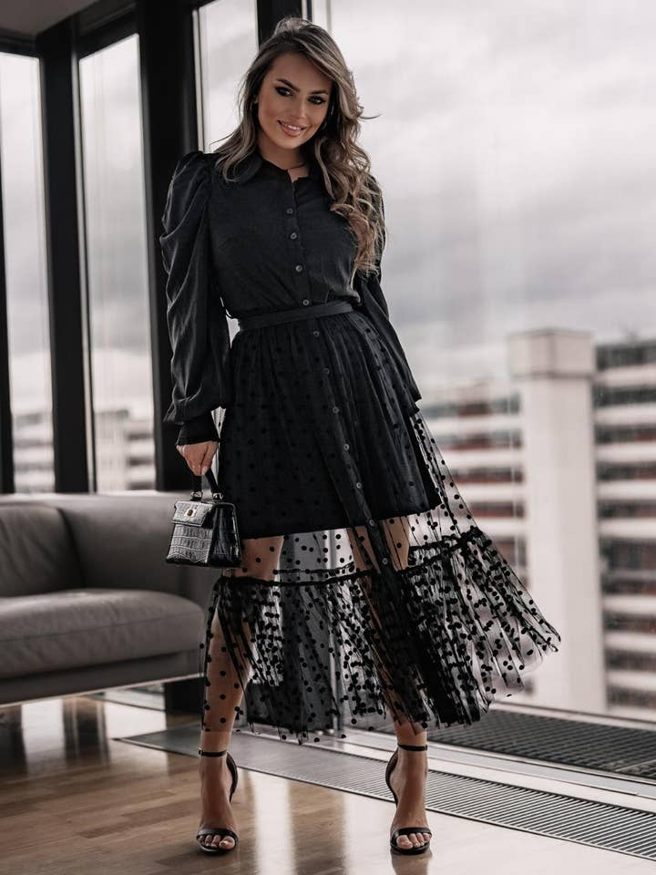 Chic & Elegant Floral Midi Dress for wholesale by LILY MCBEE