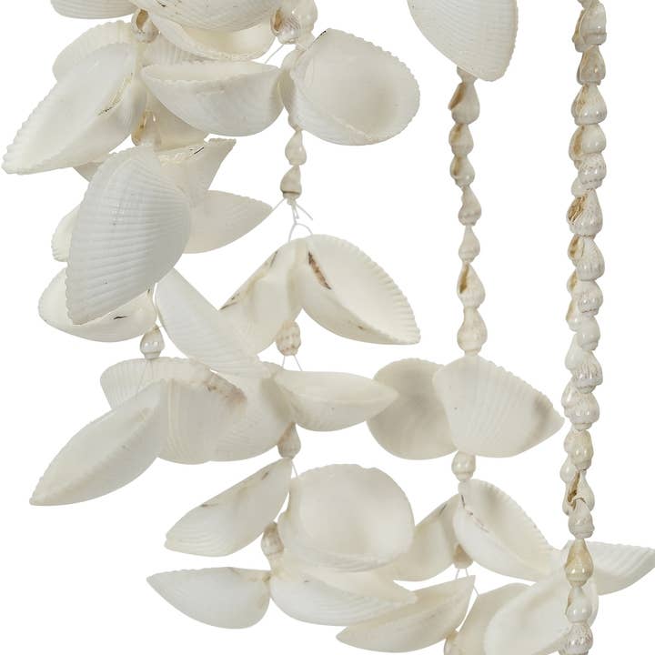 HS Seashells - Wholesale Wind Chime - White Shells Hat Chime 4x18"1