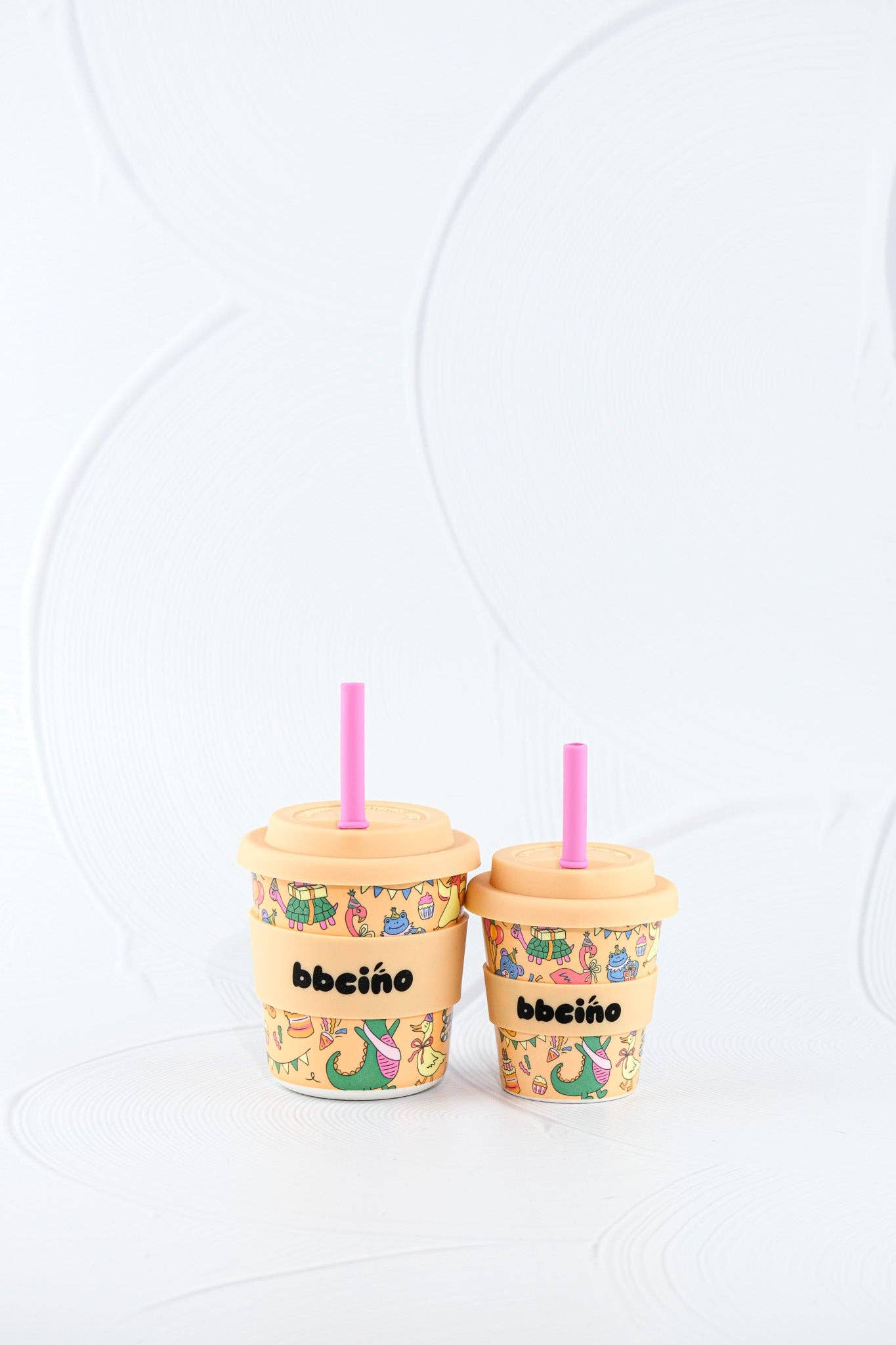 BBcino - Wholesale Drinking glass/cup – Kids & Baby - Party Animal in Orange Babycino Cup - 120ml (STRAW INCLUDED)9