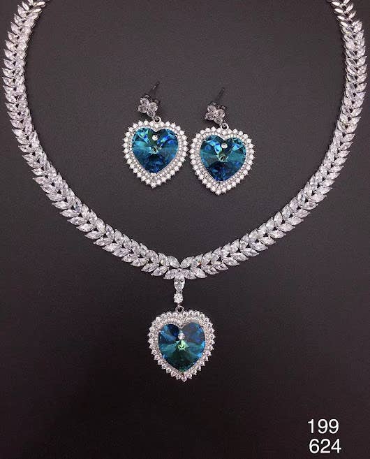 cici - Wholesale Jewelry Set - CiCi Classic Jewellery Set Blue Heart Set