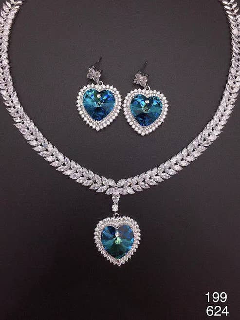 CiCi Classic Jewellery Set Blue Heart Set for wholesale by cici