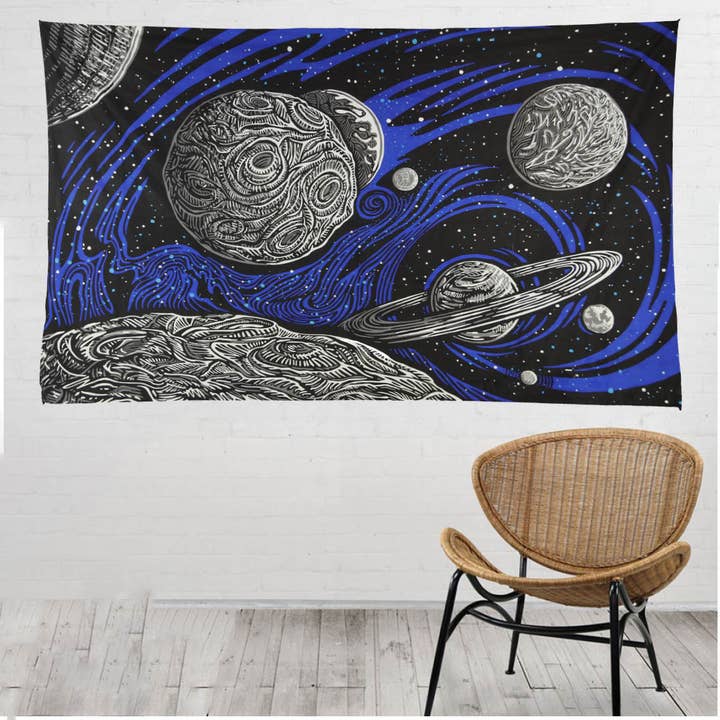 Sunshine Joy - Vente Tapisserie/textile - Tapisserie 3D Glow in the Dark Tapisseries de l'espace galactique emballées3