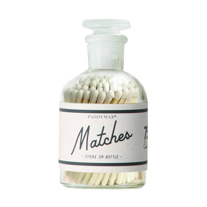 Designworks Collective – wholesale Matches – Paddywax Safety Matches in Glass Bottle - White0