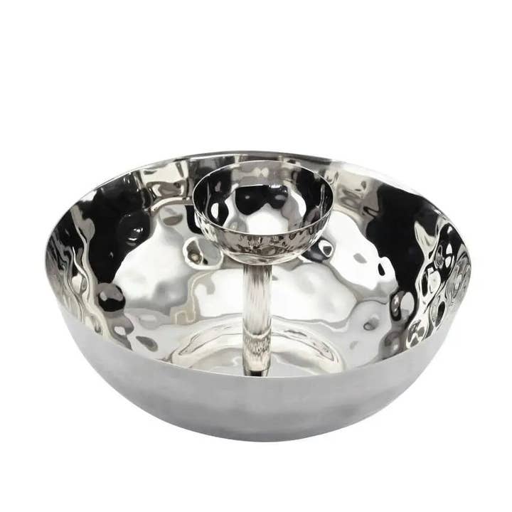 Hammered Chip & Dip Bowl for wholesale by INOX artisans