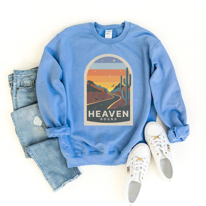 Heaven Bound | Graphic Sweatshirt for wholesale by Uplifting Threads Co Wholesale