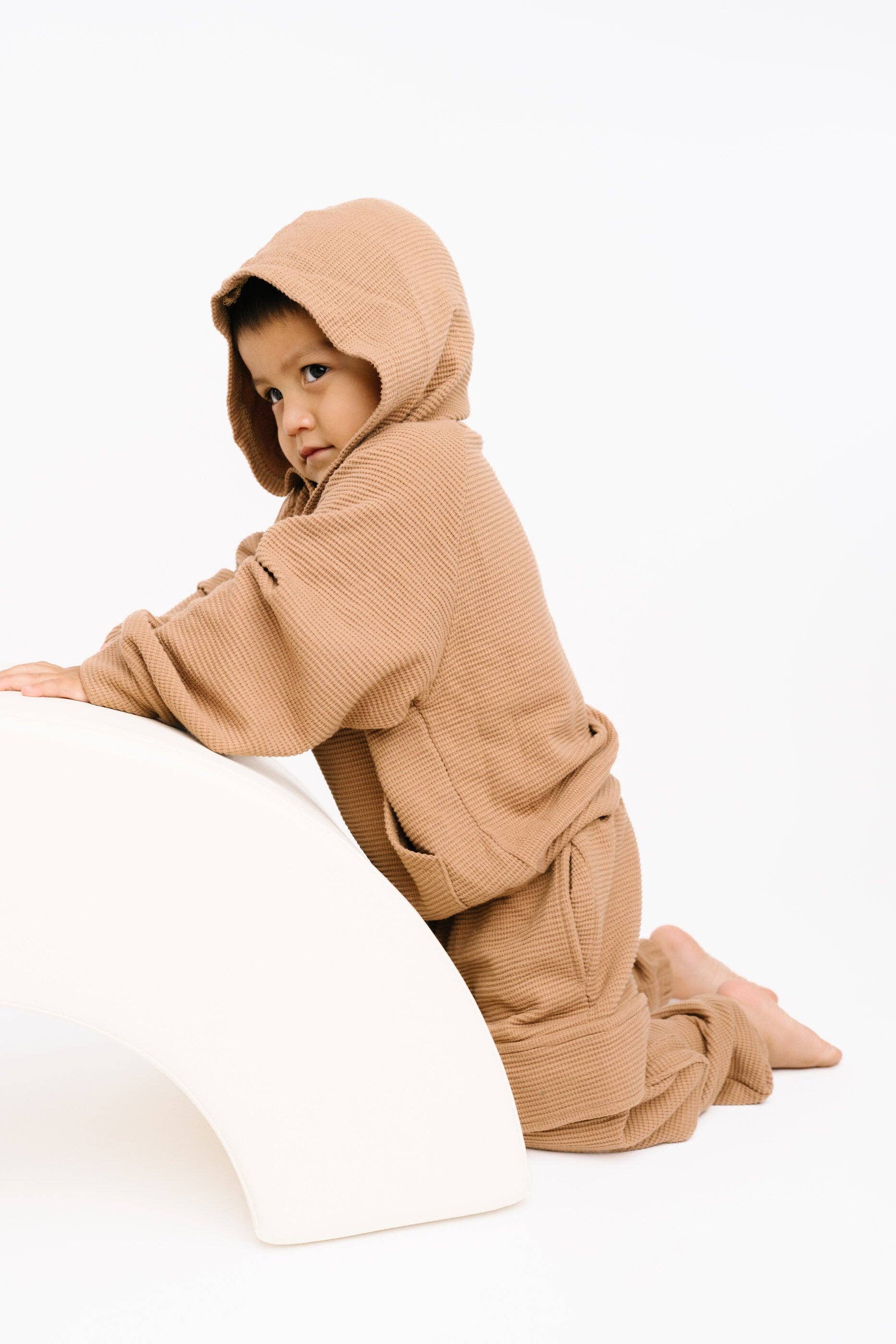 Little One Shop - Wholesale Top & Pant Set - Kids - Toasted Almond Waffle Cargo Set8