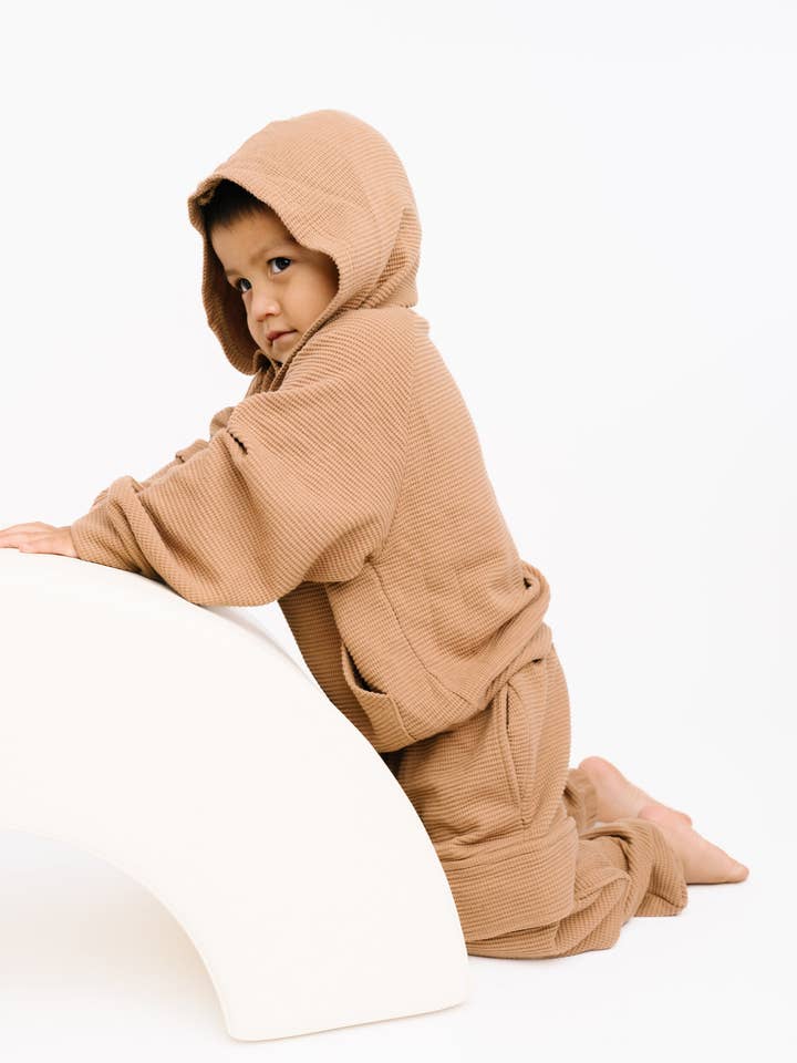 Little One Shop - Wholesale Top & Pant Set - Kids - Toasted Almond Waffle Cargo Set8