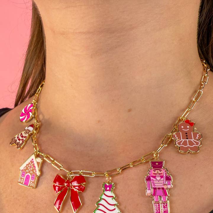 Gold Multi Holiday Story Charm Necklace for wholesale on Faire0