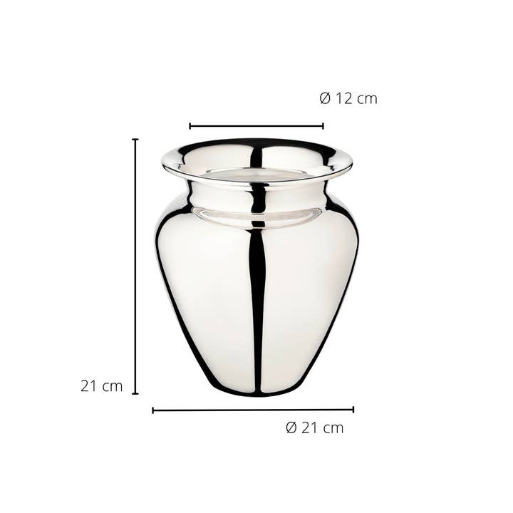 EDZARD - Wholesale Vase - Vase Antonia, Heavy Silver-Plated, Height 21 cm, Diameter1