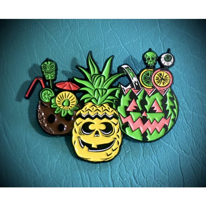 Sweet Siren Designs - Wholesale Lapel Pin/Button - Summerween Tropical Halloween Enamel PIN2