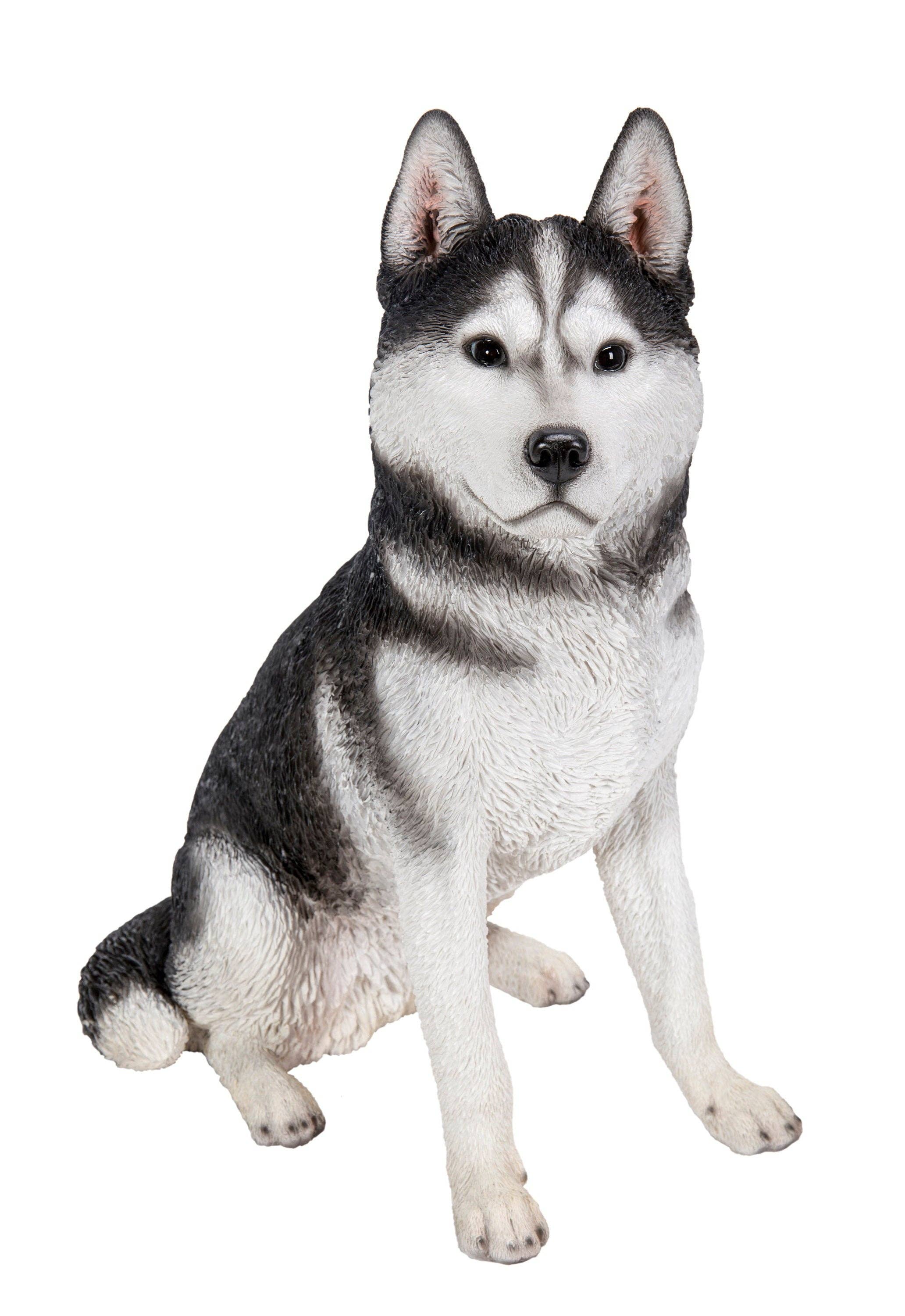 Hi-Line Gift Ltd. - Wholesale Outdoor Ornament/Decor - Large Black & White Siberian Husky Sitting5