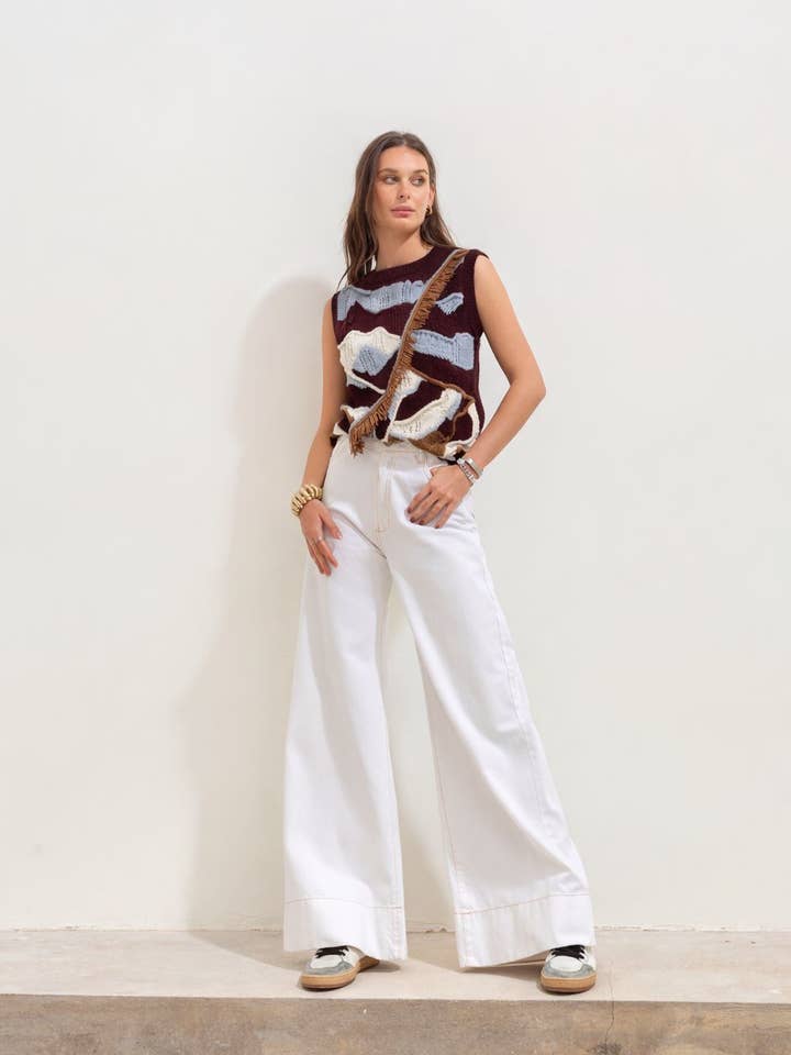 GILET PAZ COMBINAISON BORDEAUX pour la vente par Maria la Paz