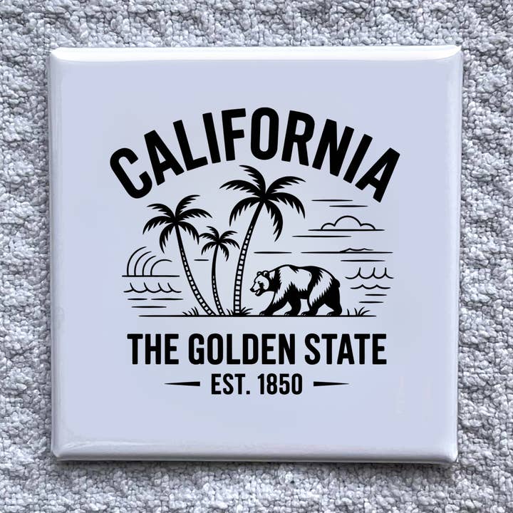 Kalifornien 2x2" Magnet - Handgefertigtes Kühlschrank-Souvenir für den Großhandel von Made With Aloha Magnets,llc