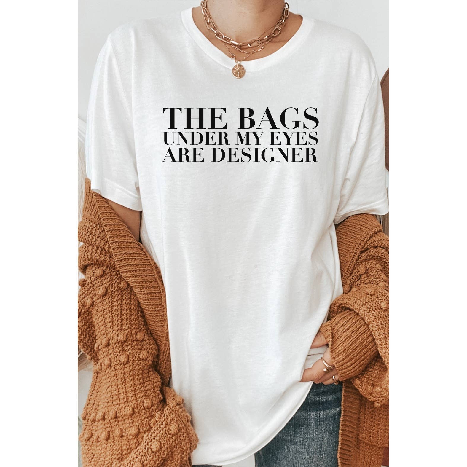 Kissed Apparel - Wholesale Screen Printed T-Shirt - Women's - The Bags Under My Eyes Are Designer Graphic Tee6