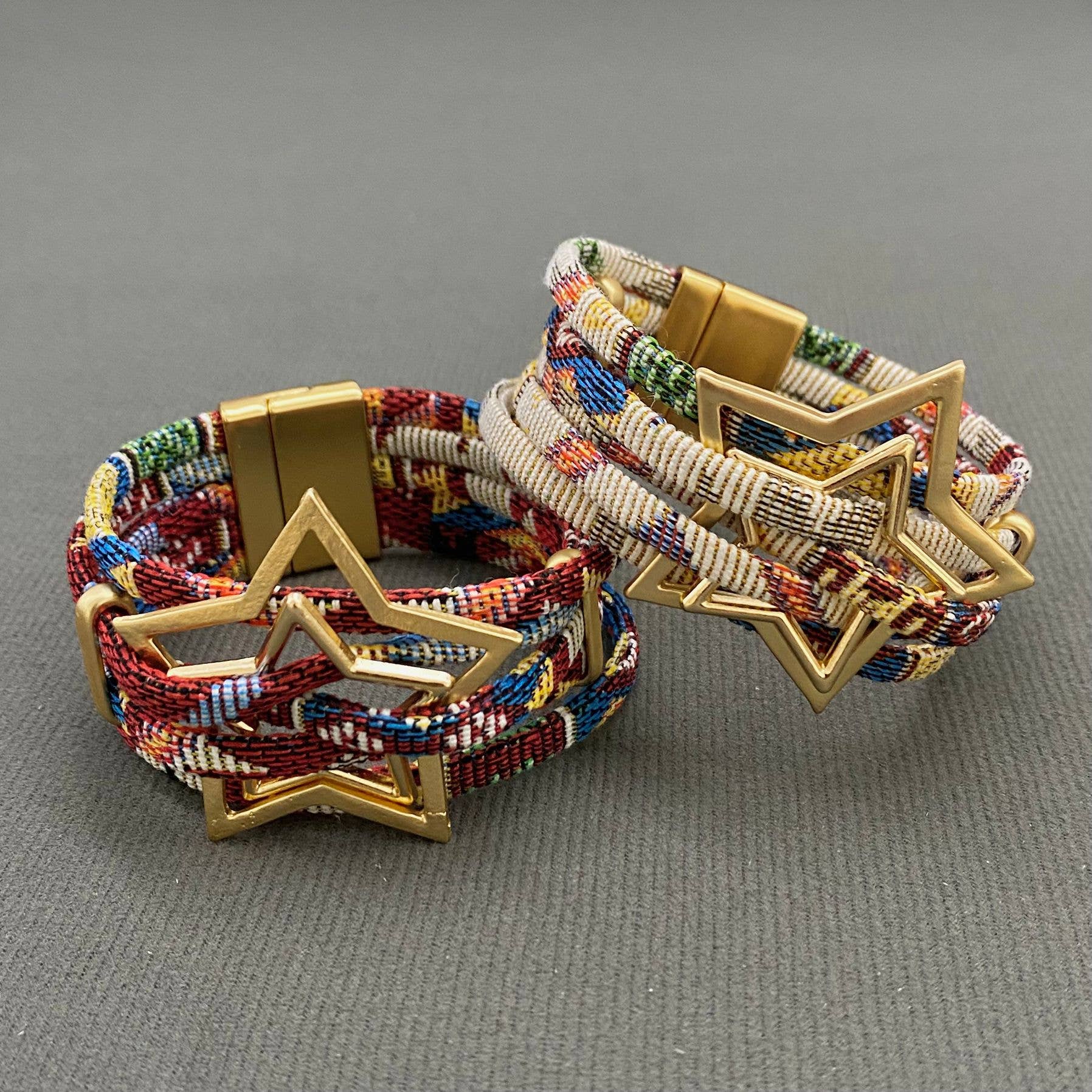 Mio Queena - Wholesale Bangle Bracelet - Star Multi-layer Braided Rope Magnetic Buckle Bracelet - LB4