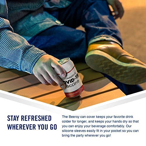 Beersy - Wholesale Drink huggers & koozies - Covid-19 Vaccine Silicone Can Cooler, Koozie, Can Holder8