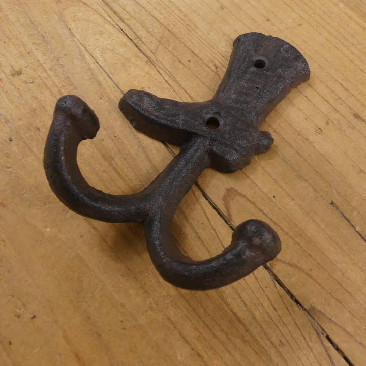 CAST IRON COWBOY BOOT DOUBLE HOOK for wholesale by Midwest Craft House