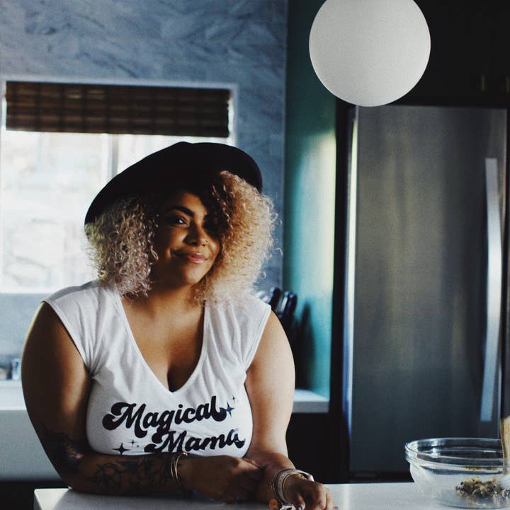 KLSD - Wholesale Screen Printed T-Shirt - Women's - Magical Mama Vee Neck Cap Sleeve0