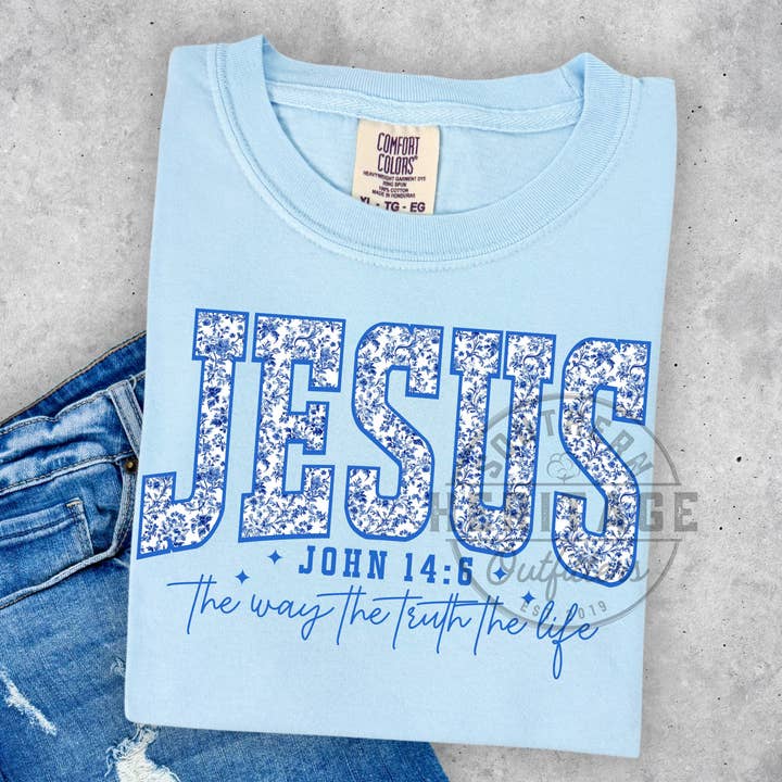 JESUS John 14:6 – Comfort Colors Tee for wholesale by Southern Heritage Outfitters