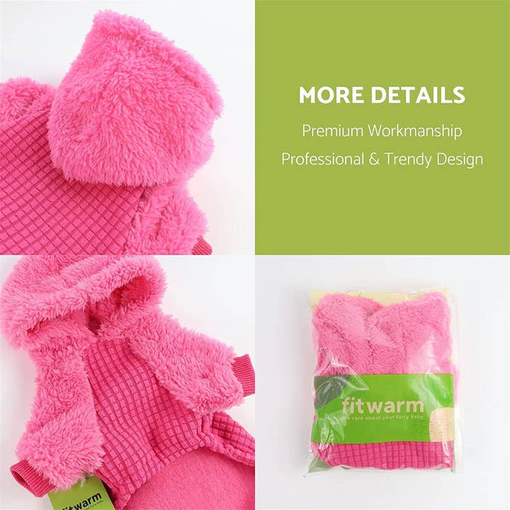 Fitwarm - Wholesale Pet Hoodie - Dog - Fuzzy Velvet Grain Hoodie
