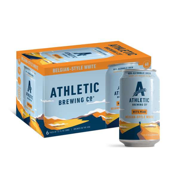 Athletic Brewing Company - Vente Spiritueux/Vins/Bières sans alcool - Wit's Peak Witbier (sans alcool), boîte de 24 canettes, paquets de 4 x 62