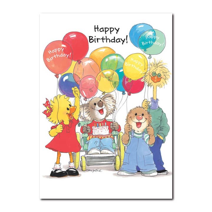 Kiley and Friends Birthday Greeting Card for wholesale by Suzy's Zoo Store