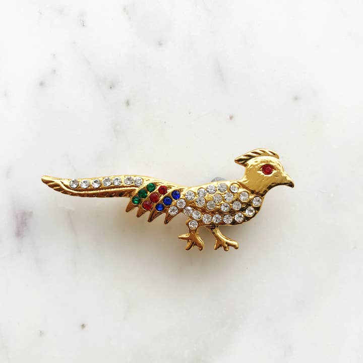 Carmen Miller Jewellery - Wholesale Brooch - Vintage Pheasant Crystal Brooch