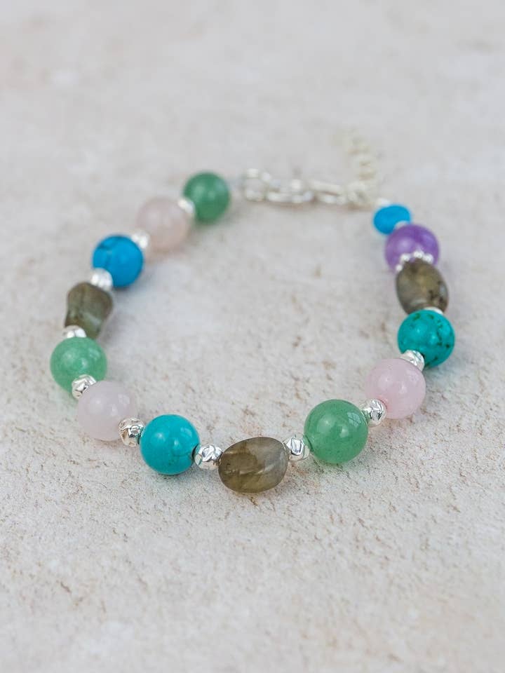 Sterling Silver & Semi Precious Stone Bracelet for wholesale by Lucy Kemp Jewellery