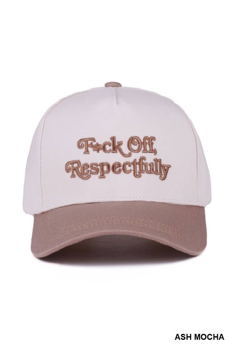 Vanilla Monkey – wholesale Baseball cap – Women's – Fxck Off, Respectfully Two Tone Canvas Cotton Cap0