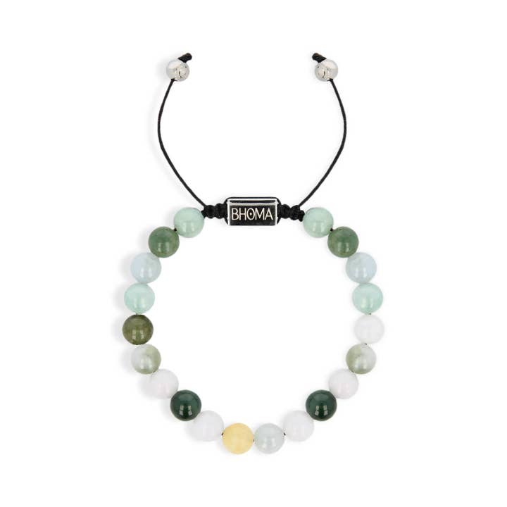 Bhoma - Mens Designer Jewelry - Vente Bracelet de perles - Bracelet en jade à perles épaisses pour hommes, taille réglable3