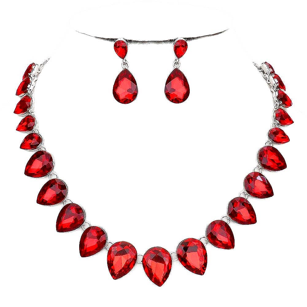 Diacly - Wholesale Jewelry Set - Pear Connection Crystal Necklace Set12