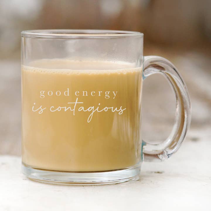 Badd Boss - Wholesale Coffee Mug - Good Energy Is Contagious Glass Mug0
