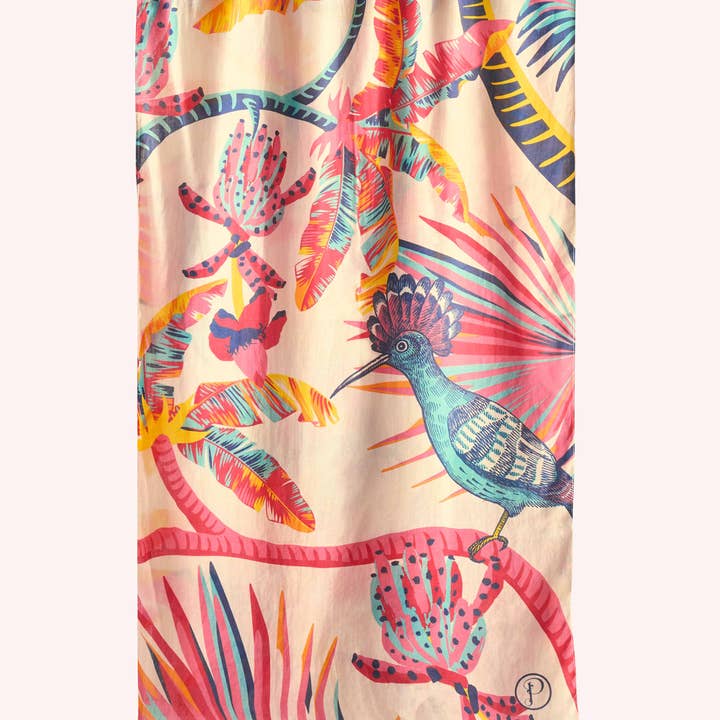 Pink Cotton Scarf - Tropical Paradise for wholesale on Faire3