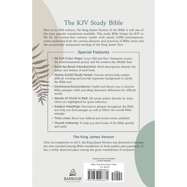 Barbour Publishing, Inc. - Wholesale Book - Adult - The KJV Study Bible: Atlas Edition: Taupe & Denim Crosshatch