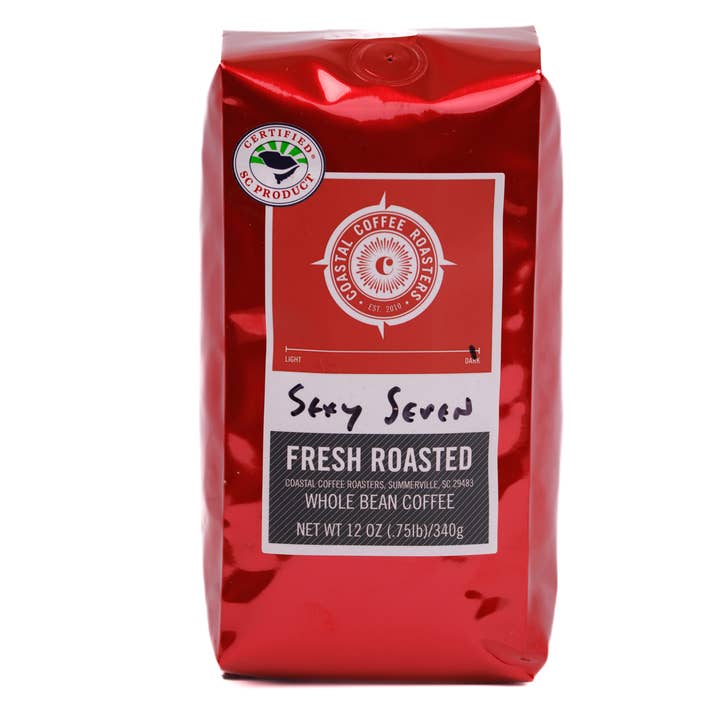 Sexet syv, 12 ounce taske for engroshandel hos Coastal Coffee Roasters
