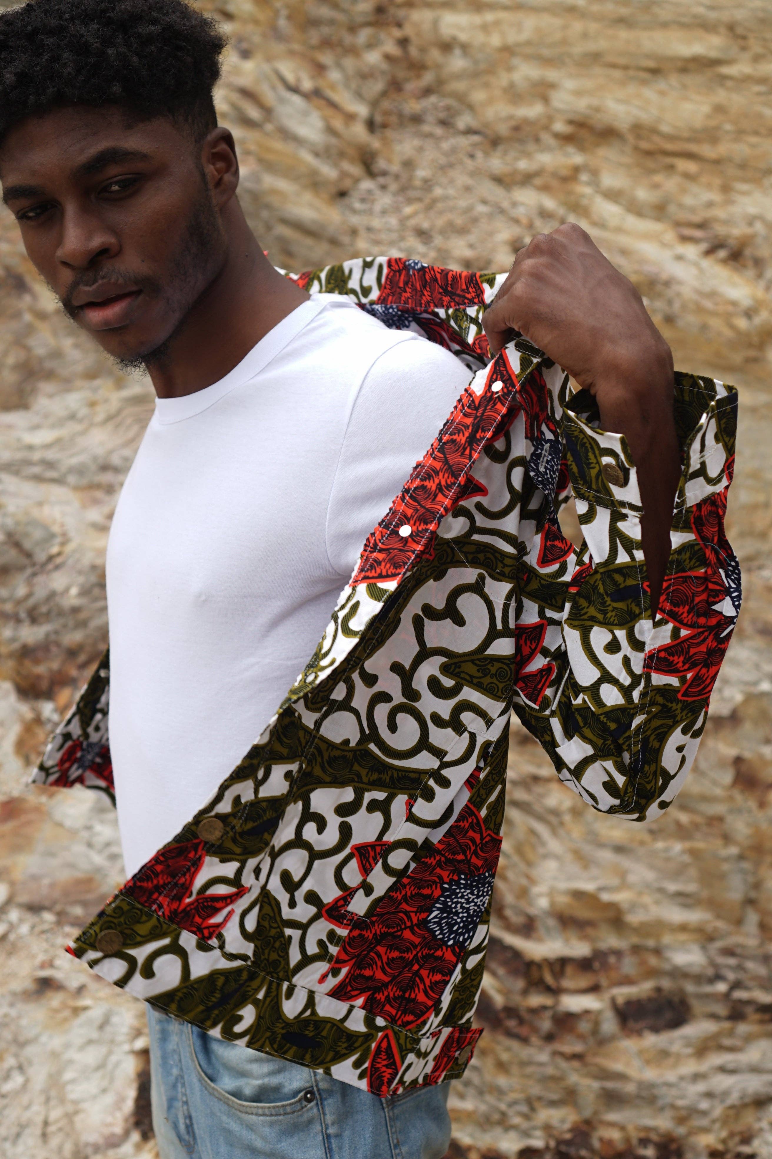 BATIK BOUTIK - Venta al por mayor Chaqueta - Hombre - CHAQUETA UNISEX CON ESTAMPADO AFRICANO | FLORAL VINE 3