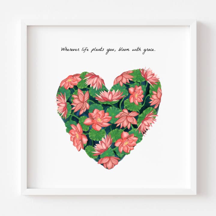 Blomma med nåd | Citat Art för wholesale av Art by Anna Alvarado