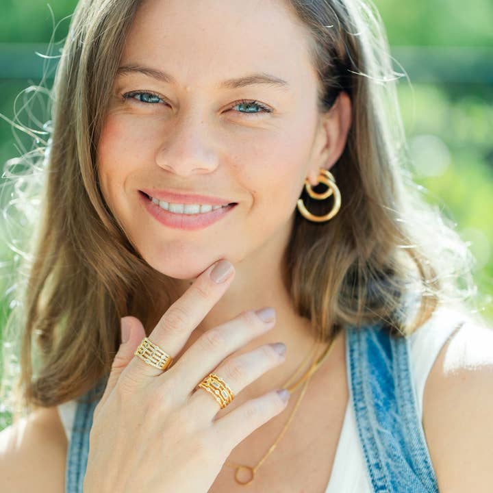 Splendid Iris - Wholesale Multi-Stone Ring - Layered Statement Ring