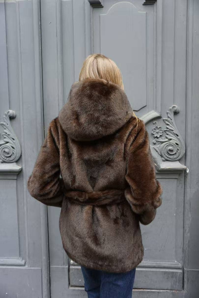 CIAO MILANO - Wholesale Fur/Faux Fur Coat - Women's - 284013 Cozy Hooded Coat15