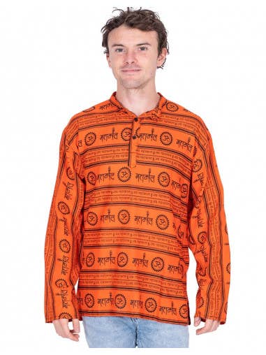 Orange Kurta for Men's Style Ethnic Shirt for wholesale on Faire1