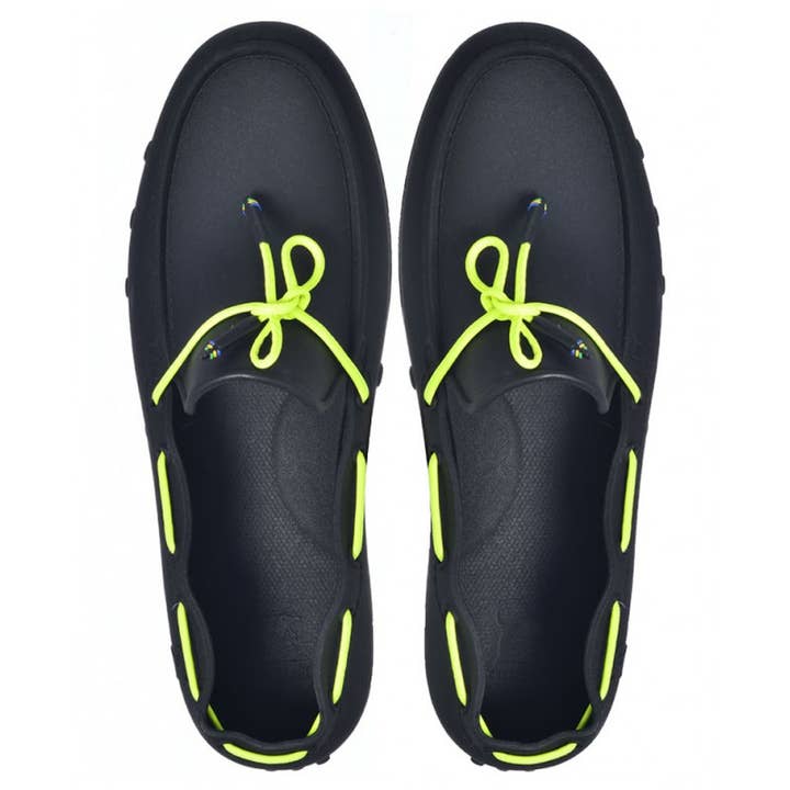 Cacatoès Catamara Black Neon-Yellow Laces Loafers-Men for wholesale by Cacatoès