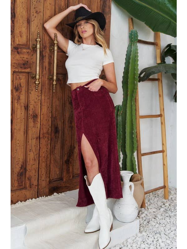 JADE BY JANE - Wholesale Skirt - Women's - THE MADI FRONT SLIT STRETCH FABRIC MIDI SKIRT8