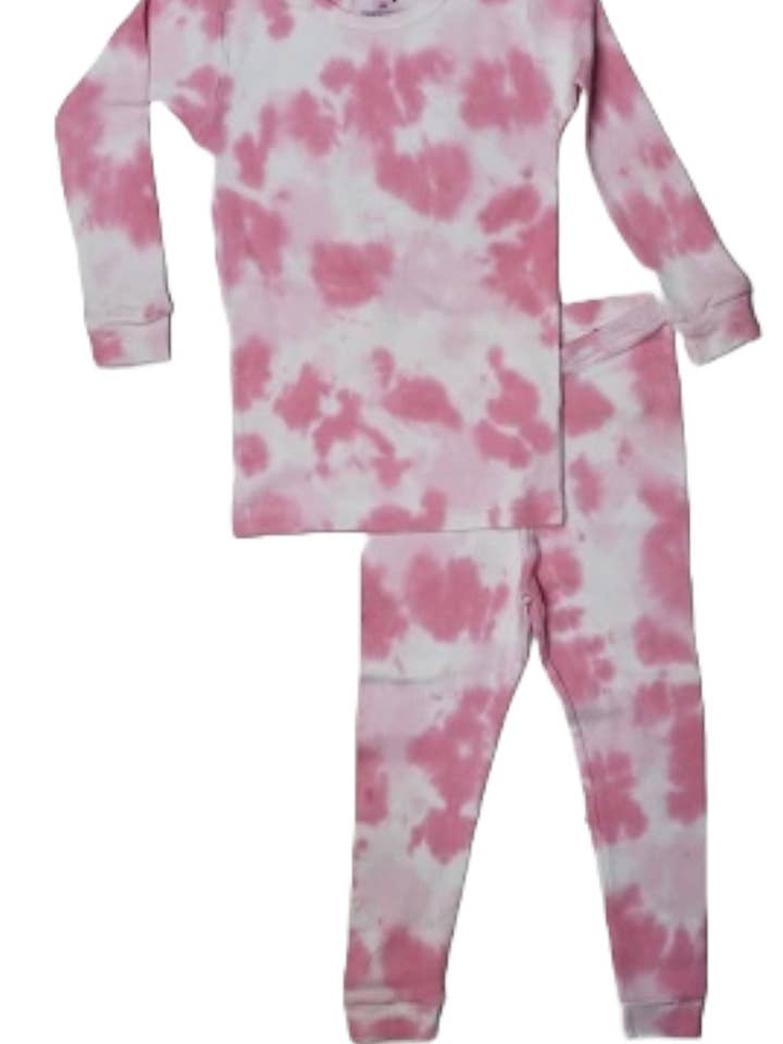 🤍Baby Steps and Mish Kids - Wholesale Sleepwear Set - Kids - 844TD-CHLOE Kids Cotton Tie Dye Pajamas