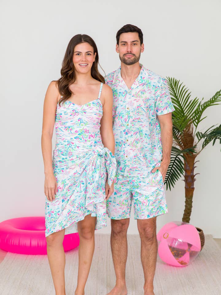 White Men's Tropical Resort Swim Trunks
for wholesale on Faire4