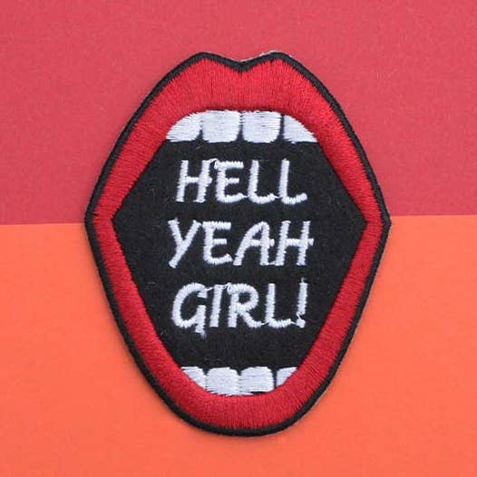 Hell Yeah Girls Embroidered Mouth Patch for wholesale by Poulettes Sisters