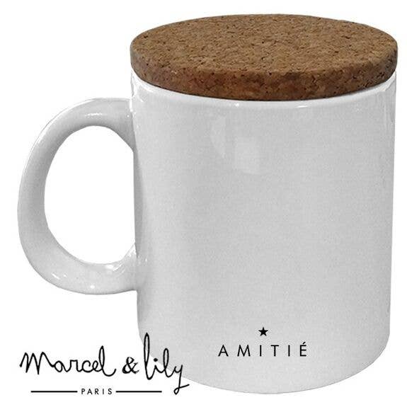 Marcel & Lily - Wholesale Coffee Mug - "Friendship" mug with cork lid