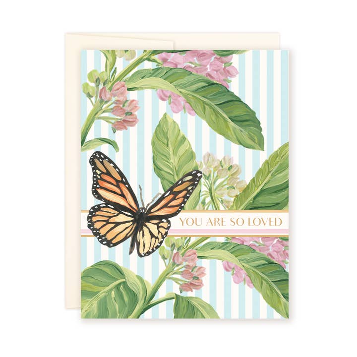 Monarch So Loved Greeting Card for wholesale by nine pines